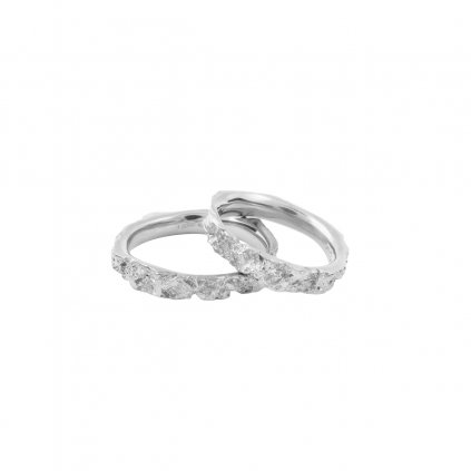Agapi wedding rings - 14kt white gold