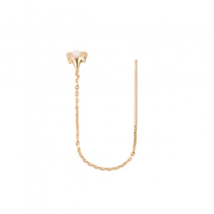 Petite A chain earring - 14kt yellow gold