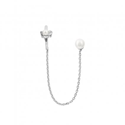 Petite A chain earcuff - 14kt white gold