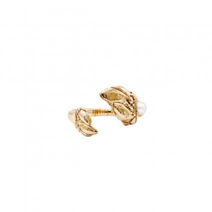 Esther pearl ring A - gold-plated silver