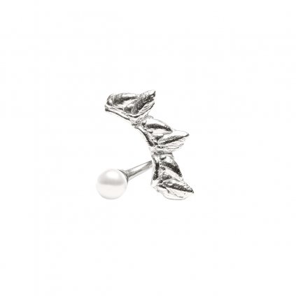 Sirene pearl earring - left - silver