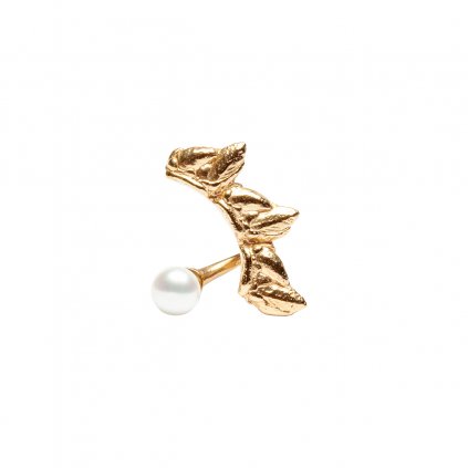 Sirene pearl earring - left - gold-plated silver