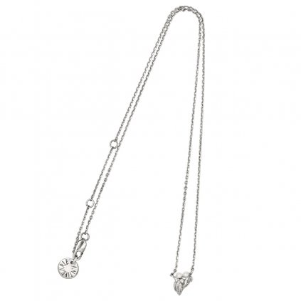 Ava petite pearl necklace - silver
