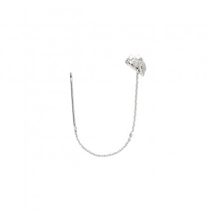 Ava chain pearl earring - silver
