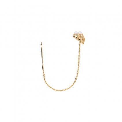 Ava chain pearl earring - gold-plated silver