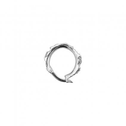 Foam earring B - thin - 14kt white gold