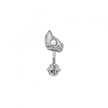 Ava pearl earring B - left - 14kt white gold