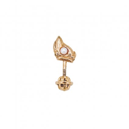 Ava pearl earring B - left - gold-plated silver