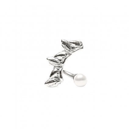 Sirene pearl earring - right - silver