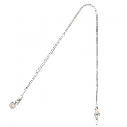 Mini tooth necklace - long - silver