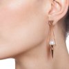 Spike pearl earring - gold-plated silver