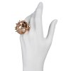 Sea urchin pearl opening ring - gold-plated silver
