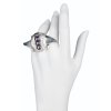 Shark tooth pearl ring-silver