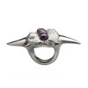 Shark tooth pearl ring-silver