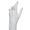 Two pearl double ring- gold-plated silver