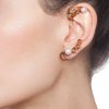 Double cone studs earcuff - gold-plated silver