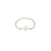 Chain pearl ring - silver