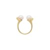 Mini double pearl ring - 14kt yellow gold