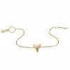 Mini shark tooth heart bracelet - 14kt yellow gold