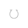 Petite A double tooth ring - 14kt white gold