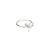 Mini shark tooth heart ring - silver