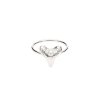 Mini shark tooth heart ring - silver