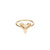 Mini shark tooth heart ring - gold-plated silver