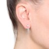 Concha double pearl earring A - silver