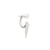 Concha double pearl earring A - silver