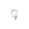 Concha double pearl earring B - silver