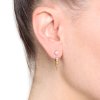 Concha double pearl earring A - gold-plated silver