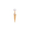Concha double pearl earring A - gold-plated silver