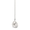 Concha pearl necklace large B - silver