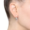 Mini double fang earring diamond - 14kt white gold