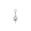Mini double fang earring diamond - 14kt white gold