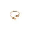 Halia pearl ring B - gold-plated silver