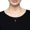 Mini tooth necklace - long - 14kt white gold