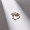 PEARL PIERCE ÁST RING - YELLOW GOLD