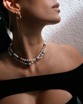 MULTICOLOR PEARL MINI SHARK NECKLACE 🤍 @natykerny