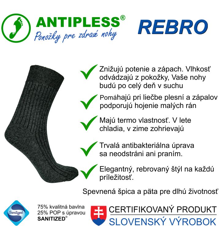 Ponožky Antipless Rebro