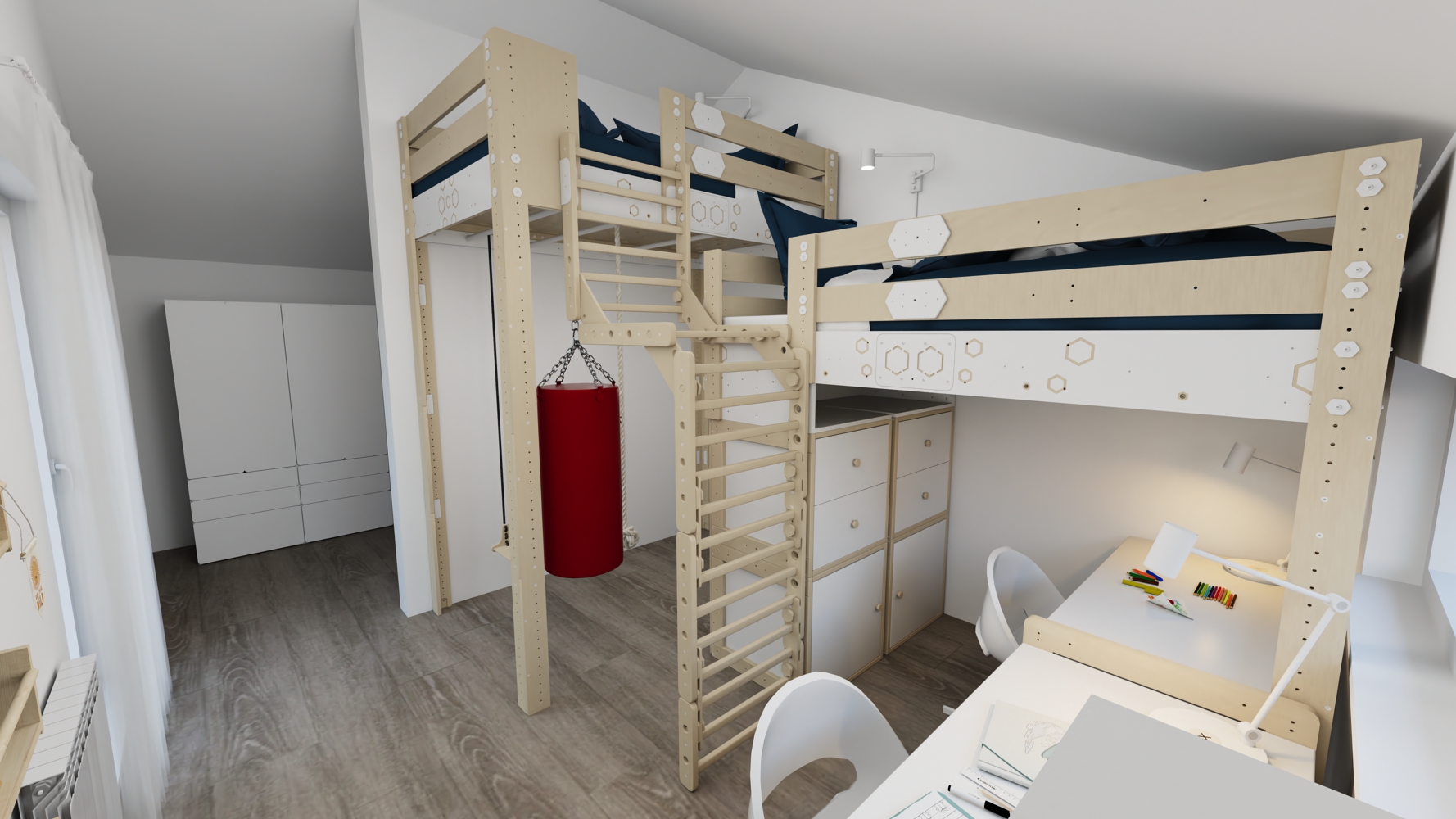 Plnohodnotný podkrovní pokoj pro dvě děti na 11 m2?