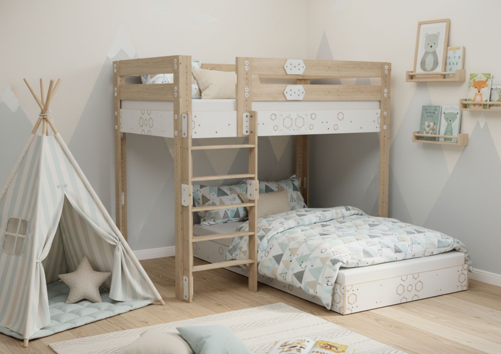 Dvojlôžková rastúca posteľ MANU Š120/V180/VB Antonie Emma