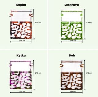 🐜 MRAVENČÍ FARMA - FORMIKÁRIUM STANDARD - velikost na výšku 27,5 cm a na šířku 21,5 cm - 4 různé druhy: Sopka, Les tráva,...