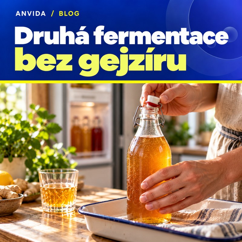 Kombucha druhá fermentace (2F): návod na perlení bez gejzíru