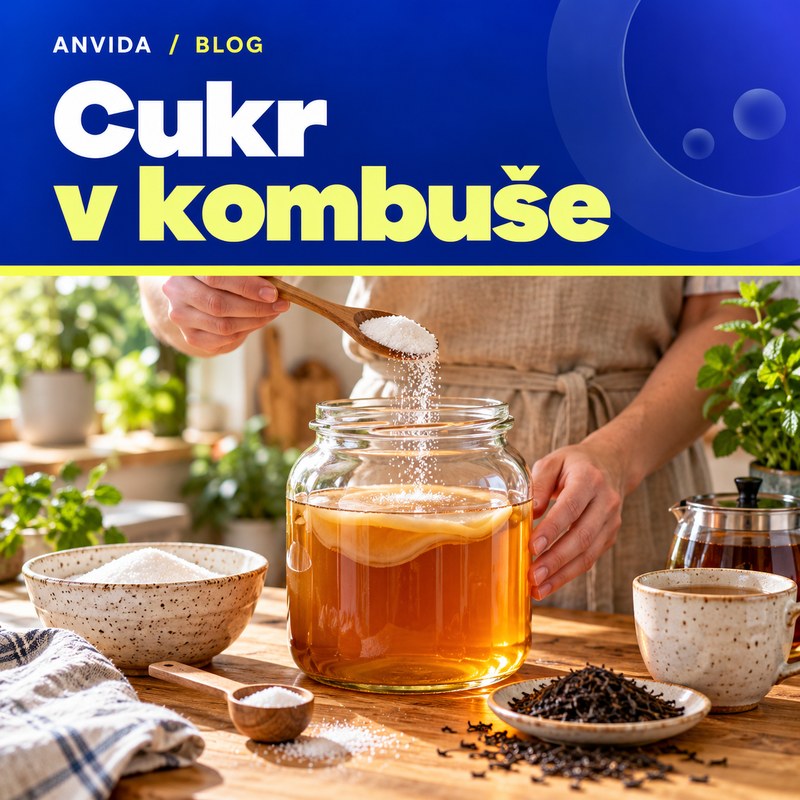 Cukr v kombuše: proč je nutný, co se s ním děje