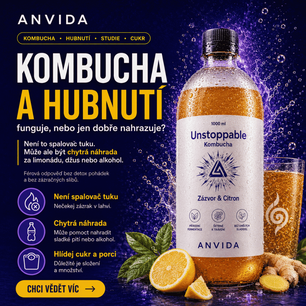 Kombucha a hubnutí: funguje, nebo jen dobře nahrazuje?