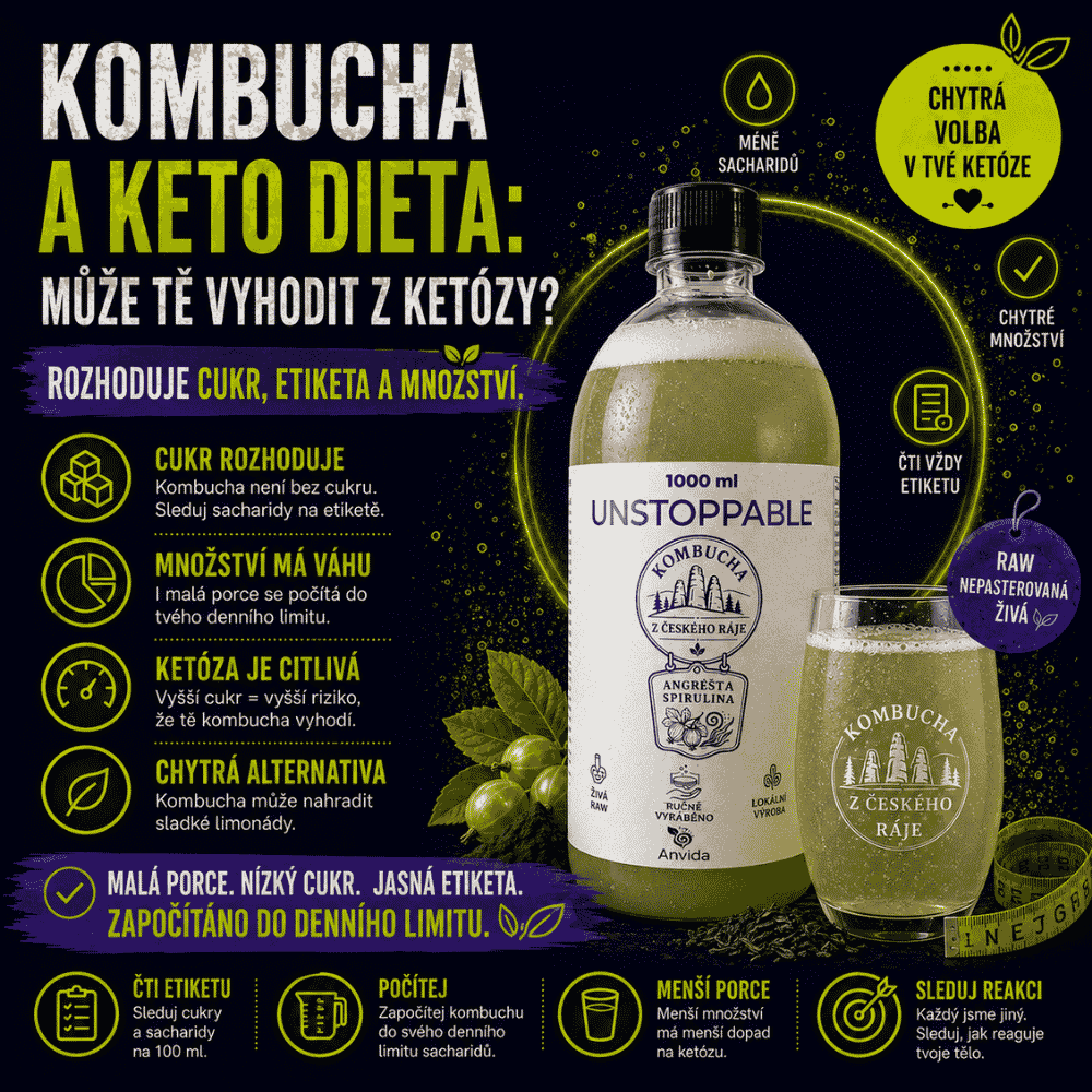 Kombucha a keto dieta: vyhodí tě z ketózy?