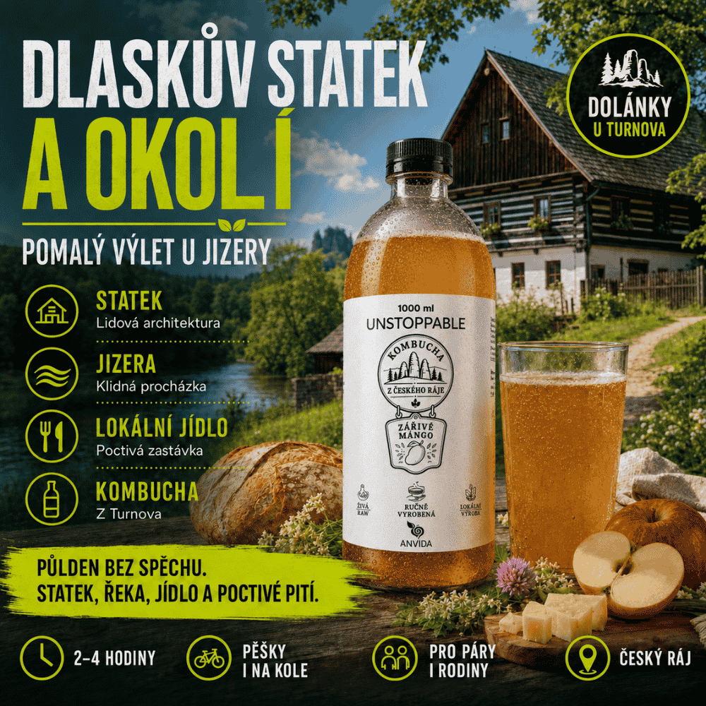 Dlaskův statek a okolí: pomalý výlet u Jizery