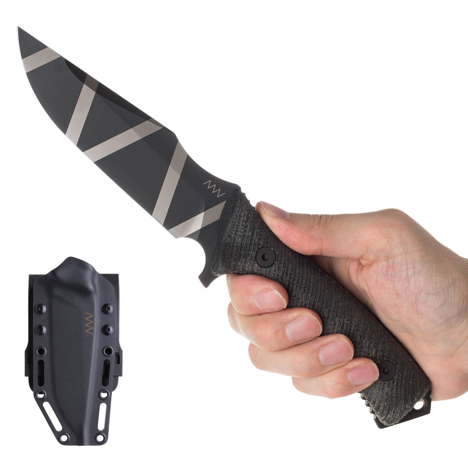 ACTA NON VERBA M311 Sheath: Kydex Black, Blade: Spelter - Elmax DLC Camo, Handle: Micarta Black