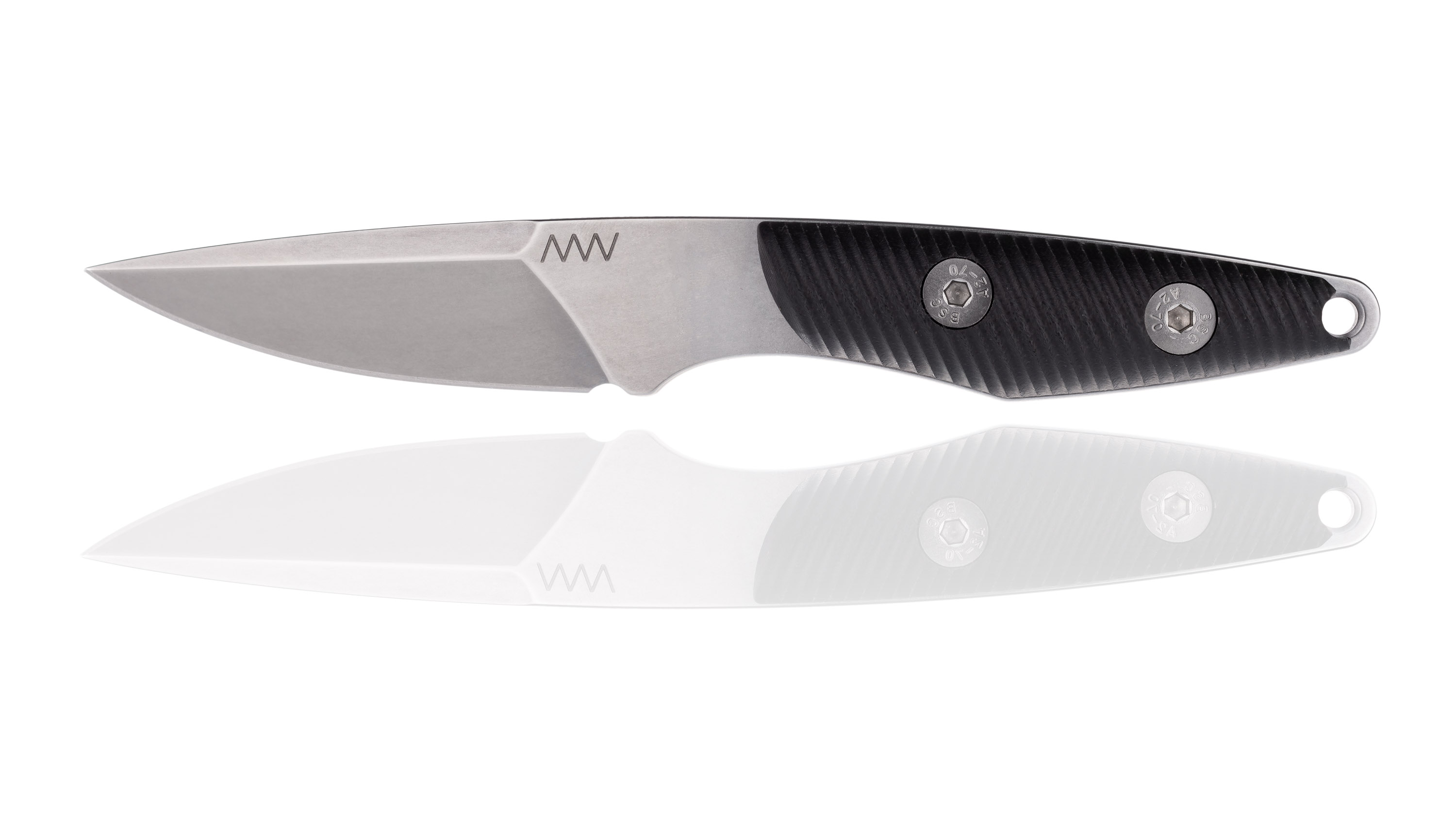 ACTA NON VERBA HANDLE P100 Blade: Cerakote Black, Handle: Micarta Brown
